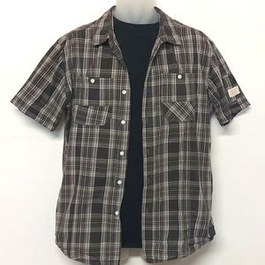 3 for $25- Marc Ecko Grey Check Cotton Shirt, Size Meduim-Large